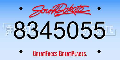 8345055 South Dakota License Plate
