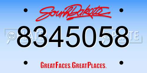 8345058 South Dakota License Plate
