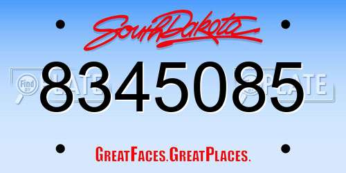 8345085 South Dakota License Plate
