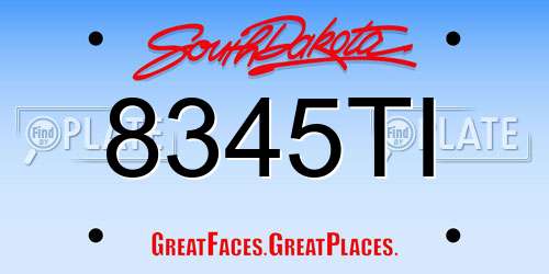 8345TI South Dakota License Plate