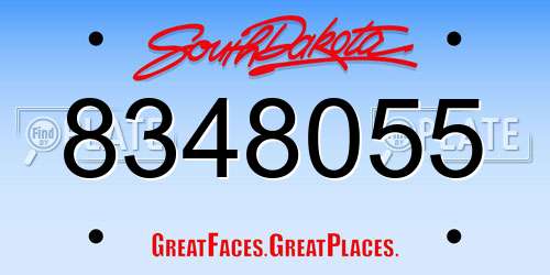 8348055 South Dakota License Plate