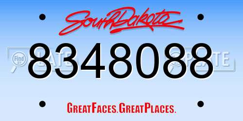 8348088 South Dakota License Plate