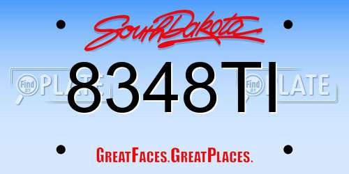 8348TI South Dakota License Plate