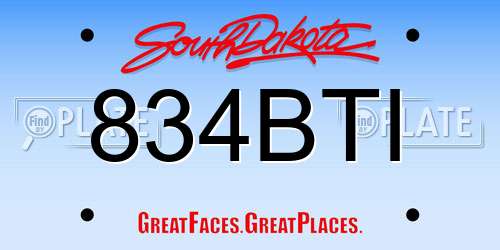 834BTI South Dakota License Plate