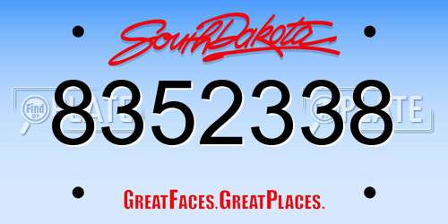 8352338 South Dakota License Plate