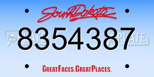 8354387 South Dakota License Plate