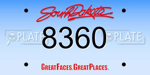 8360 South Dakota License Plate