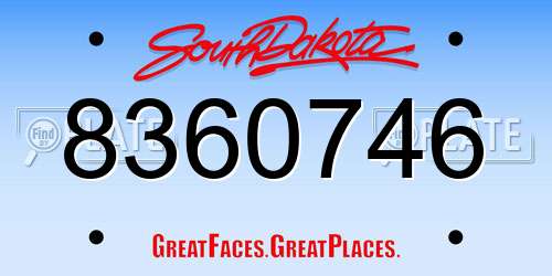 8360746 South Dakota License Plate