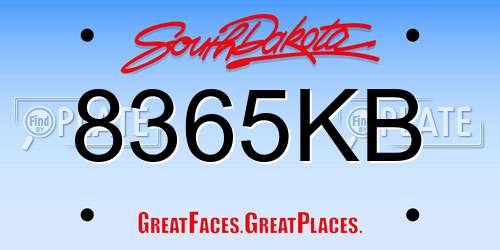 8365KB South Dakota License Plate
