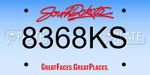 8368KS South Dakota License Plate