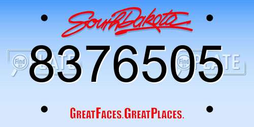 8376505 South Dakota License Plate