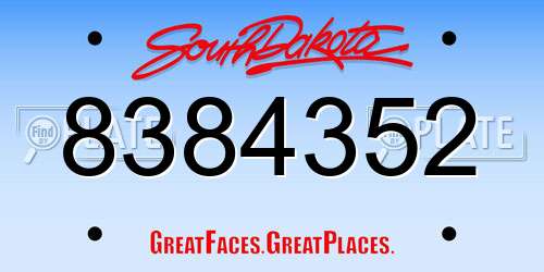 8384352 South Dakota License Plate