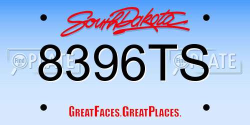 8396TS South Dakota License Plate