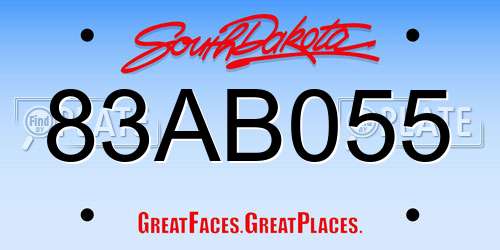 83AB055 South Dakota License Plate