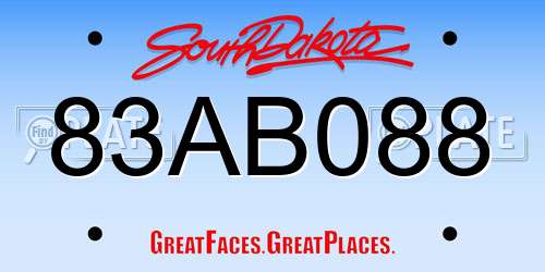 83AB088 South Dakota License Plate