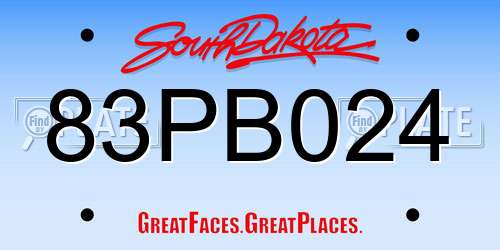 83PB024 South Dakota License Plate