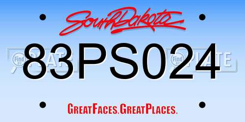 83PS024 South Dakota License Plate