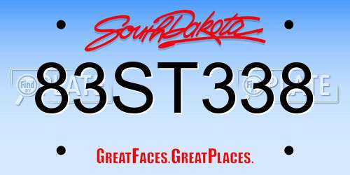 83ST338 South Dakota License Plate