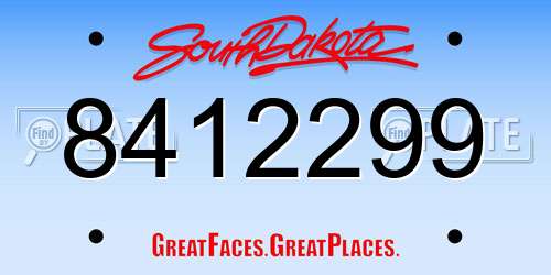 8412299 South Dakota License Plate