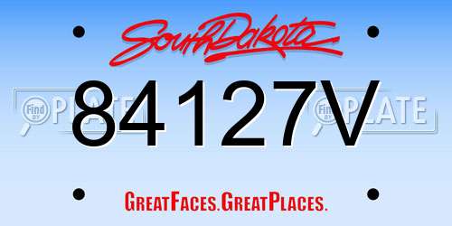 84127V South Dakota License Plate