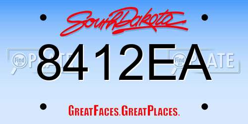 8412EA South Dakota License Plate