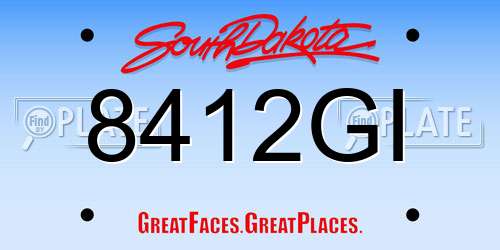 8412GI South Dakota License Plate