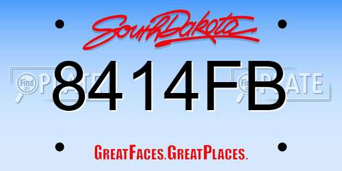 8414FB South Dakota License Plate