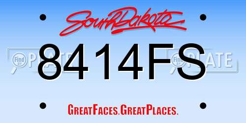 8414FS South Dakota License Plate