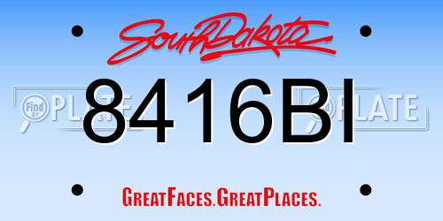 8416BI South Dakota License Plate