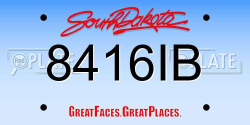 8416IB South Dakota License Plate