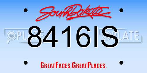 8416IS South Dakota License Plate