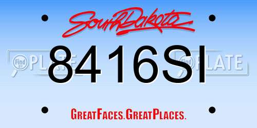 8416SI South Dakota License Plate