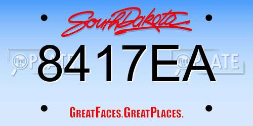 8417EA South Dakota License Plate