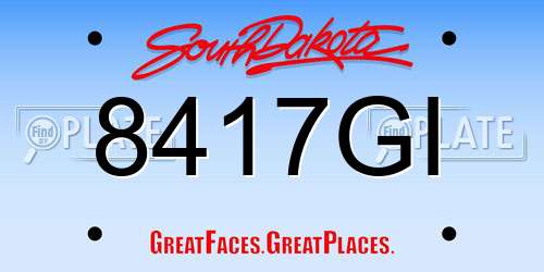 8417GI South Dakota License Plate