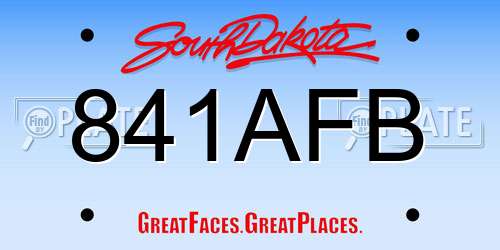 841AFB South Dakota License Plate