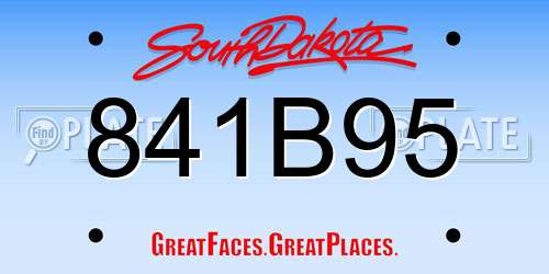 841B95 South Dakota License Plate
