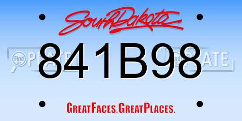 841B98 South Dakota License Plate
