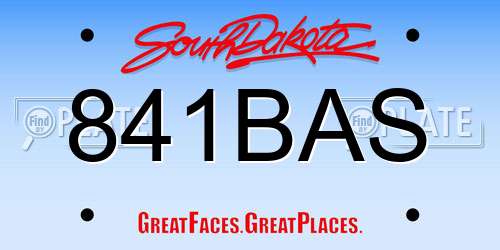 841BAS South Dakota License Plate