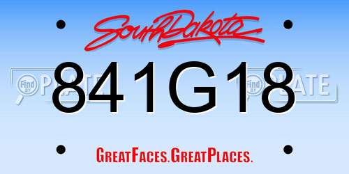 841G18 South Dakota License Plate
