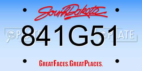 841G51 South Dakota License Plate