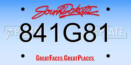 841G81 South Dakota License Plate