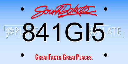 841GI5 South Dakota License Plate