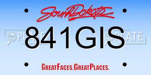 841GIS South Dakota License Plate
