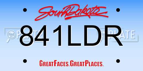 841LDR South Dakota License Plate