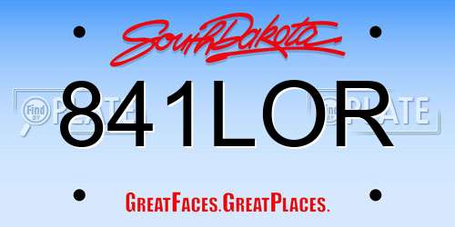 841LOR South Dakota License Plate
