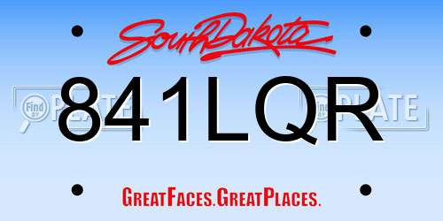 841LQR South Dakota License Plate