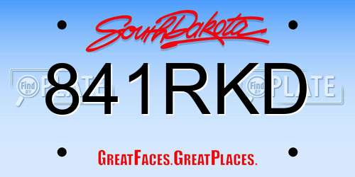 841RKD South Dakota License Plate