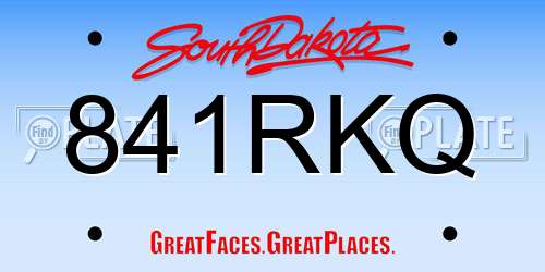 841RKQ South Dakota License Plate