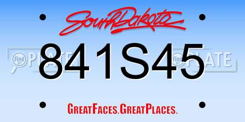 841S45 South Dakota License Plate