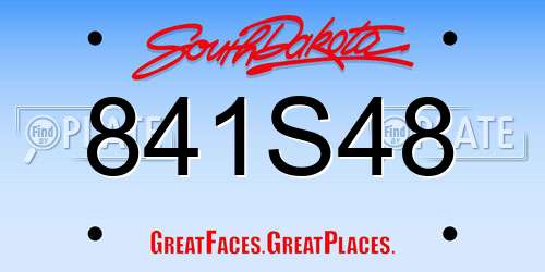 841S48 South Dakota License Plate